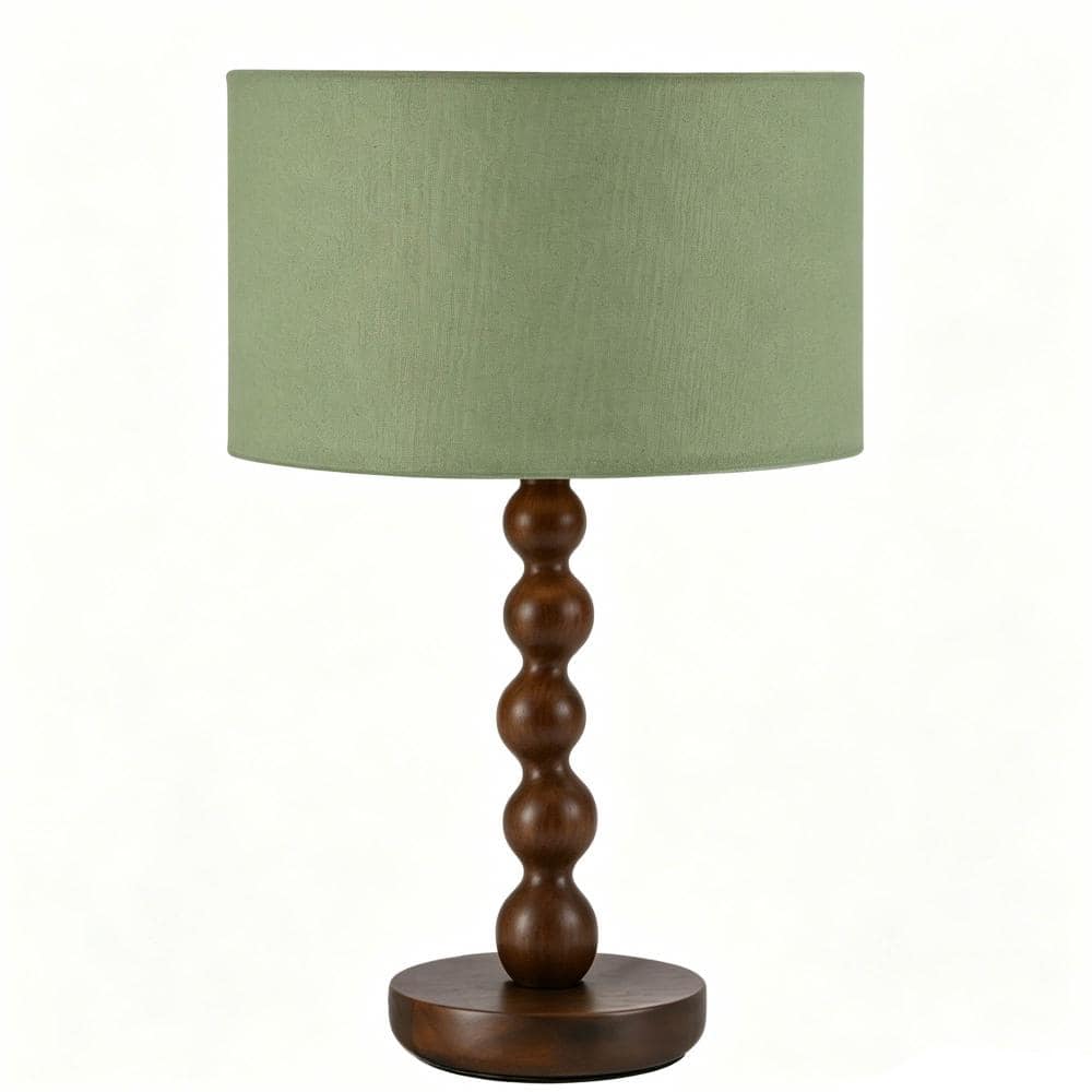 17.5 in. Walnut Wood Ball Table Lamp with Green Linen Drum Shade, E26 Socket and Dimmable Rotary Switch price history on PriceWatchPro
