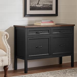 Appleton 4 Drawer Black and Walnut Wood Lateral File Console (41.5 in. W x 30.5 in. H)