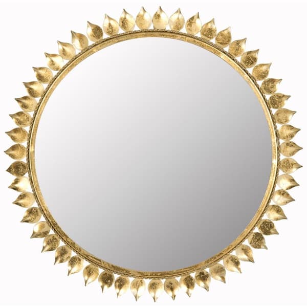 SAFAVIEH Leaf Crown Sunburst 26.5 in. x 26.5 in. Framed Mirror