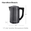 Hamilton Beach 41022 1.7 Liter Brushed Black Stainless Steel Variable Temperature Electric Kettle - Each