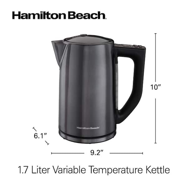 Hamilton Beach 1.7 L Black/Silver Electric Kettle