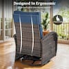 Close-up of the ergonomic backrest design of the recliner.