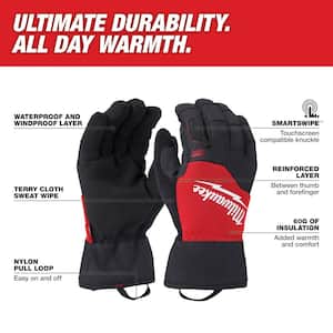 HANDS ON Men's Micro Fleece Gloves, Anti-Slip Grip, Thinsulate Lined, 100%  Waterproof CT8500 - The Home Depot