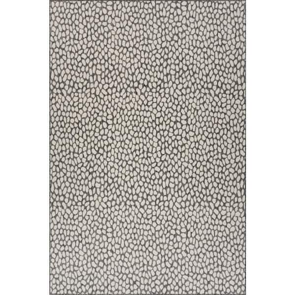 Solira Animal Print Grey 5 ft. x 8 ft. Outdoor Area Rug