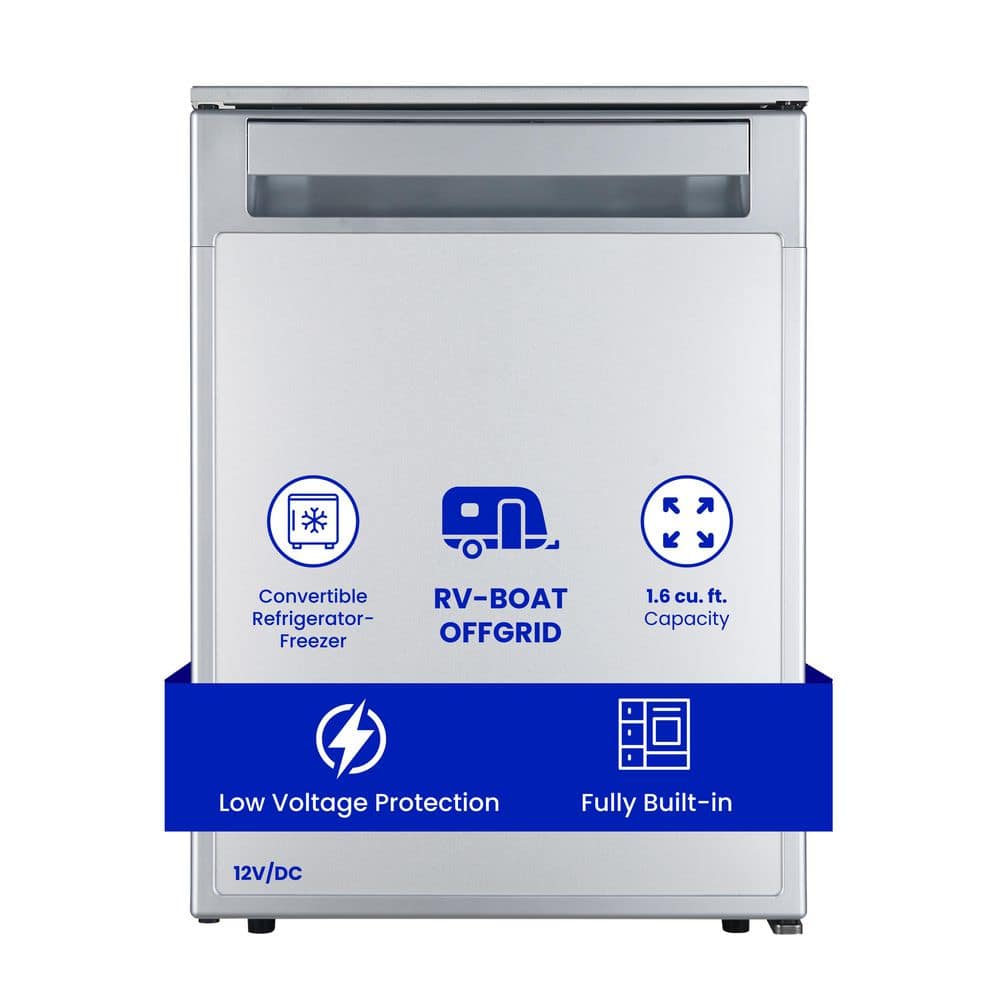 Compact RV-Marine-Offgrid Refrigerator-Freezer 1. 6CF 12V 110V w/ Adapter