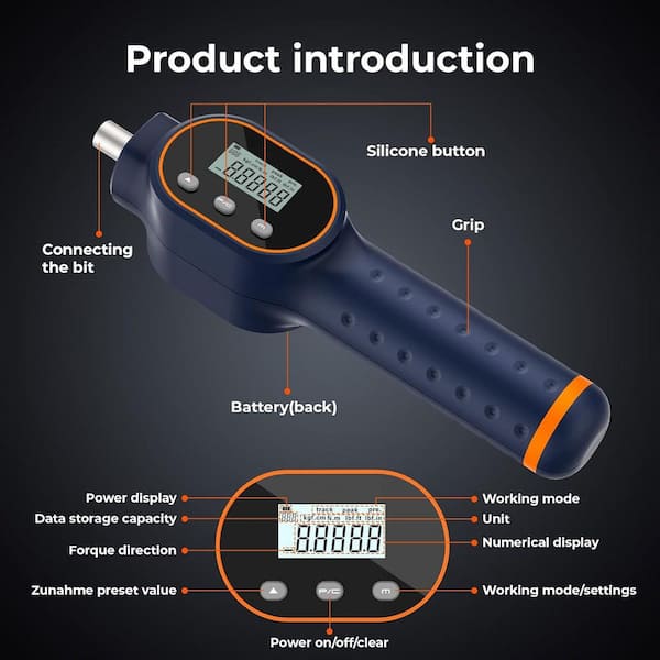 YICHUHAOXI Digital Torque Screwdriver 1/4 in. Shank, 10-Bits