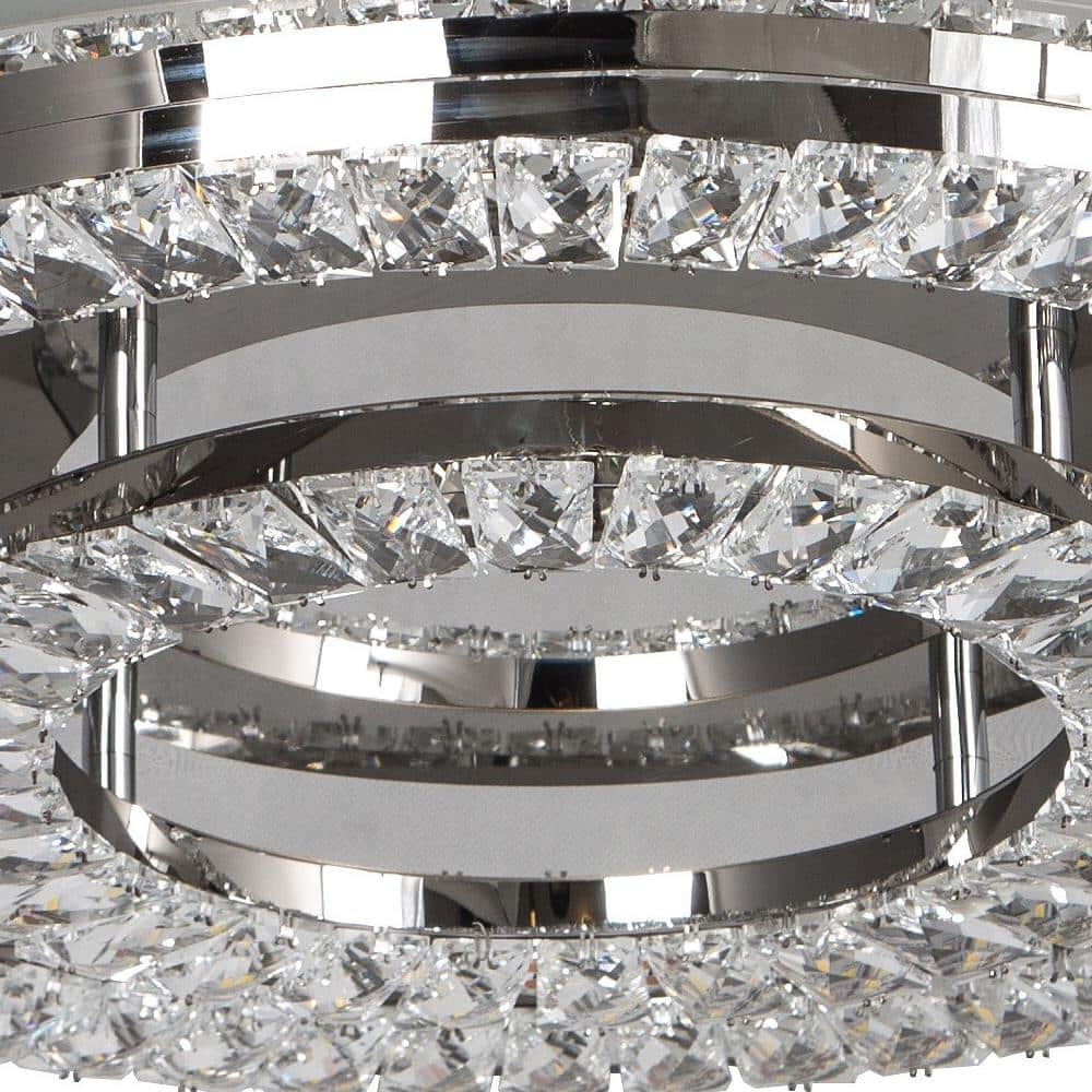 Contemporary Crystal Chrome 22.8" LED Flush Mount