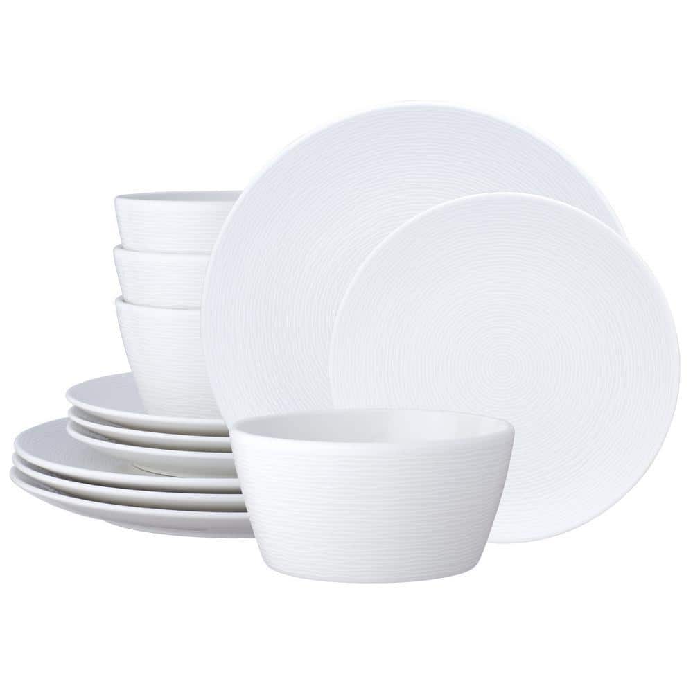 Noritake Colorscapes White-on-White Swirl 12-Piece (White