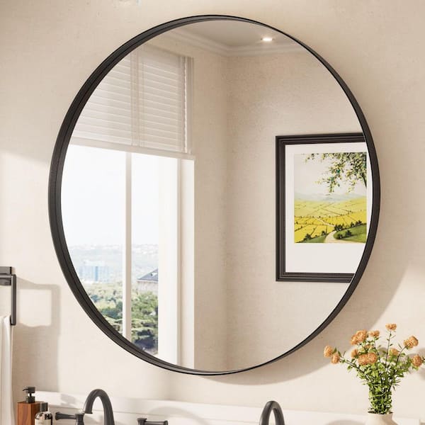 ZXDDMS 36 in. W x 36 in. H Round Metal Framed Rectanaular Wall