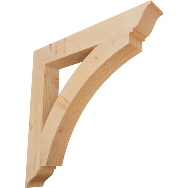 Ekena Millwork 5.5 in. x 42 in. x 42 in. Douglas Fir Thorton Traditional Smooth Bracket