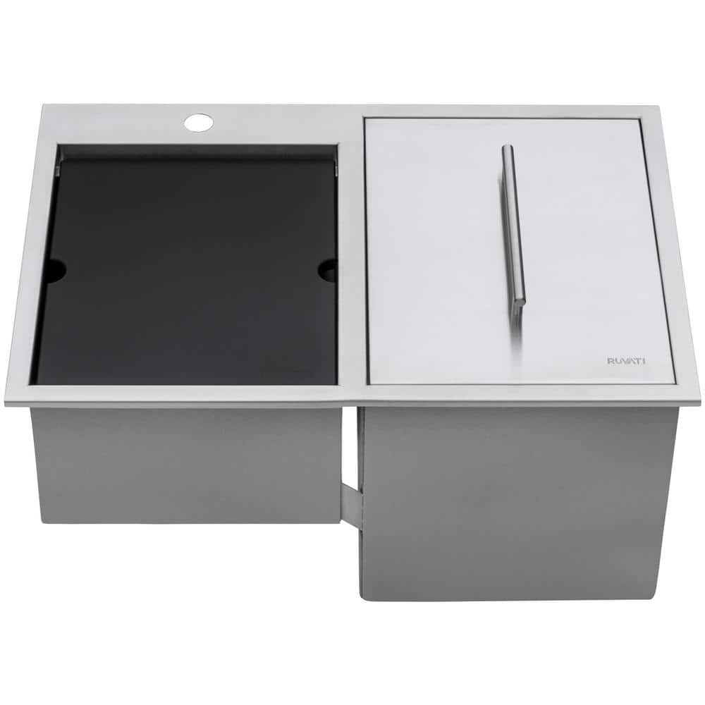 Merino 29 in. Drop-in Double Bowl Marine Grade T-316 Stainless Steel Outdoor BBQ Insulated Ice Chest Workstation Sink price history on PriceWatchPro