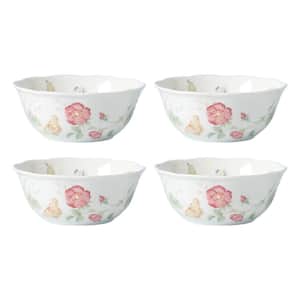 Butterfly Meadow 34 fl. oz. Multi-Colored Porcelain All-Purpose Bowl (Set Of 4)