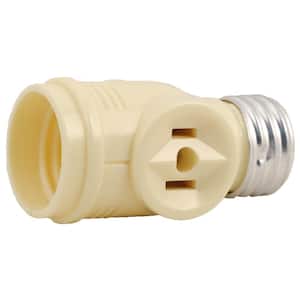 2-Outlet Socket Adapter, Beige or Cream