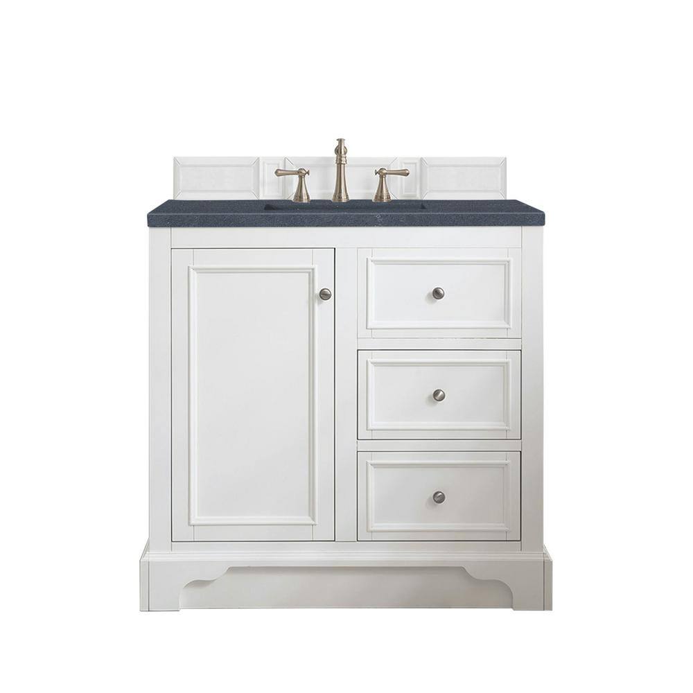 De Soto 37.3 in. W x 23.5 in.D x 36.3 in. H Single Vanity in Bright White w