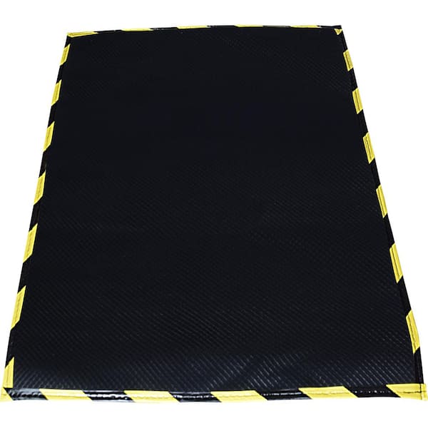 Unbranded Black 32 in. x 60 in. Felt Anti-Fatigue Mat with Grid