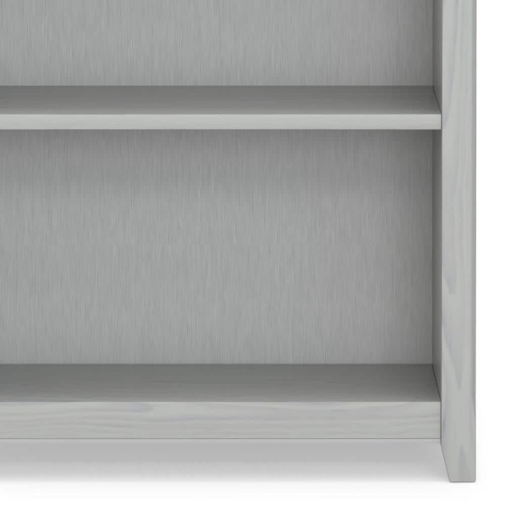 Fog Grey Solid Wood Adjustable 5-Shelf Bookcase