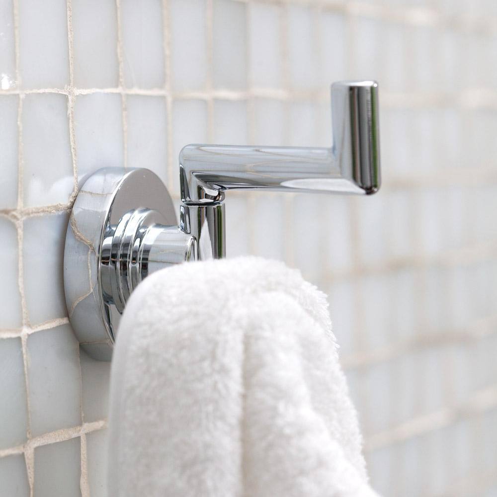 Neo Polished Chrome Double Robe Hook with Pivoting Arms
