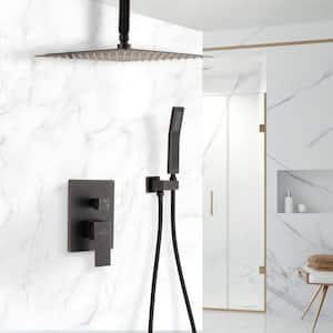 2-Function 12 in.Ceiling-Mounted Shower System with Handheld Shower in Oil Rubbed Bronze