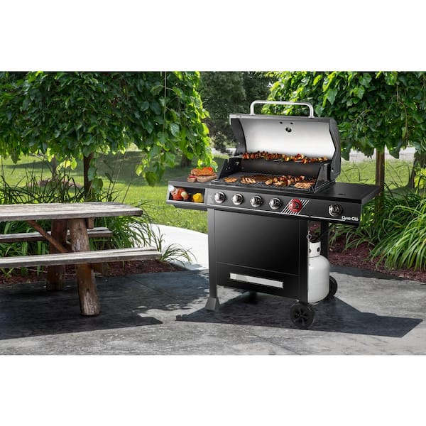 Dyna-Glo 5-Burner Propane Gas in Matte Black with TriVantage Multifunctional Cooking System DGH474CRP - The Home Depot