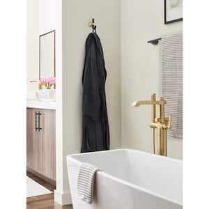 Burbank 3-15/16 in. L Matte Black/Golden Champagne Single Prong Wall Hook