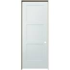 JELD-WEN 32 in. x 80 in. Birkdale White Paint Left-Hand Smooth Solid ...