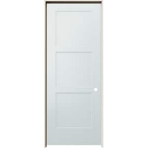 32 in. x 80 in. Birkdale Light Gray Paint Left-Hand Smooth Solid Core Molded Composite Single Prehung Interior Door