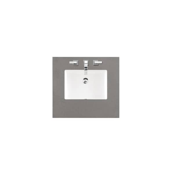 James Martin Vanities 26 in. W x 23.5 in. D Single Basin Vanity Top in Grey Expo Silestone Quartz with White Basin