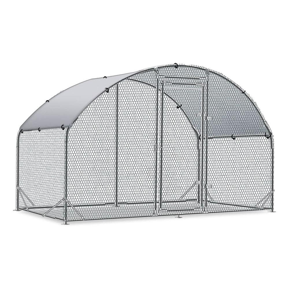 Siavonce Large Metal Chicken Coop Upgrade 3 Support Steel Wire Impregnated  Plastic Net Cage, Oxford Cloth Silver Plated DJ-ZX-W1763102494 - The Home  Depot