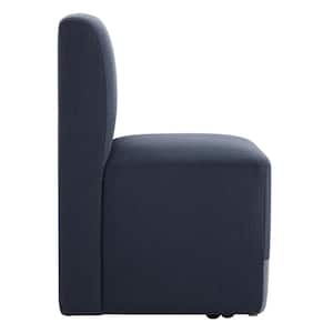 Idina Blue Faux Leather Side Chair with Casters (Set of 2)