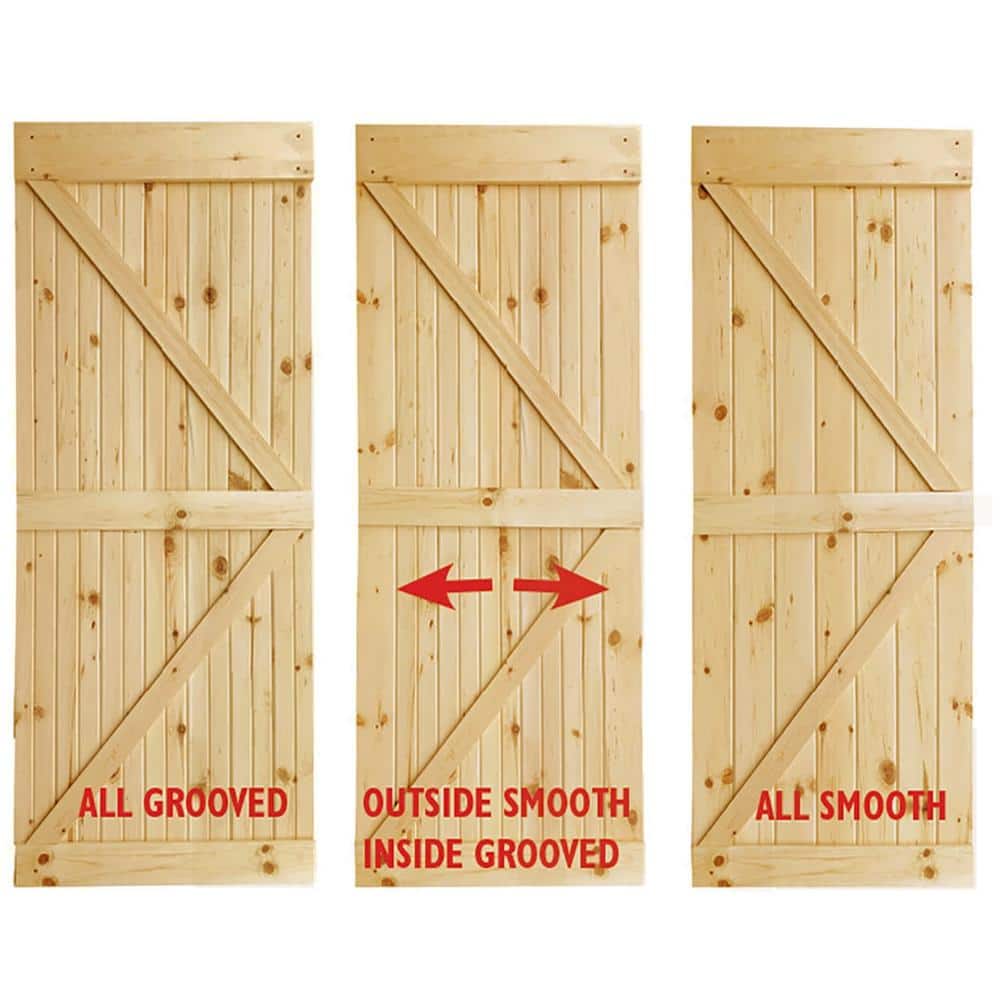 Light Brown Knotty Pine 84" x 24" Barn Door Slab