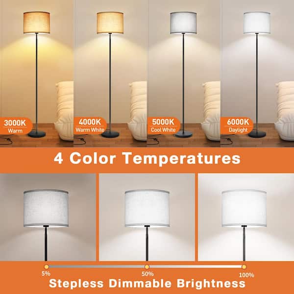 BICIK 63 in. Traditional Black Metal Dimmable Standard Floor