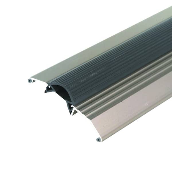 Low 3-3/4 in. x 45 in. Satin Nickel Aluminum Deluxe Threshold with Vinyl Seal