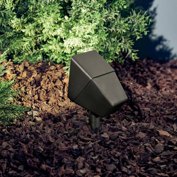 Low Voltage Centennial Brass Hardwired Dual Socket Landscape Flood Light with No Bulbs Included