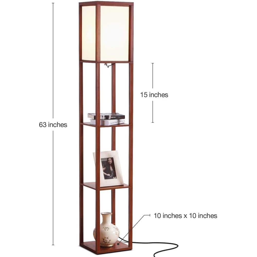 White Adjustable 63" Floor Lamp with Shelves for Nursery