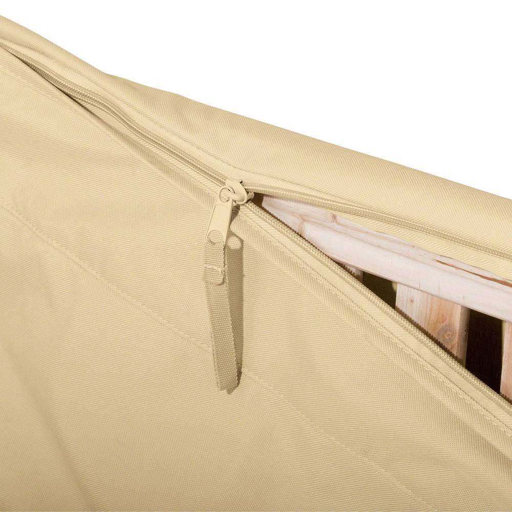 Tan and Brown Water-Resistant Porch Swing Cover with UV Protection