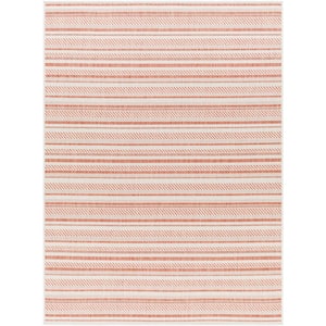 Llyr Orange Doormat 2 ft. x 3 ft. Striped Indoor/Outdoor Area Rug