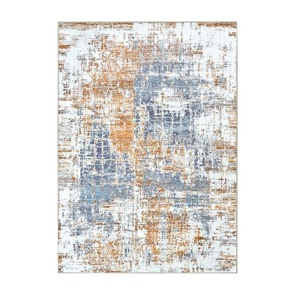 Aurora Abstract Multicolor Washable Rug 5 ft. x 7 ft. Area Rug