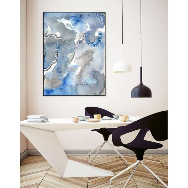 Unbranded 30 in. x 40 in. "Subtle Blues II" by Regina Moore Framed Wall Art