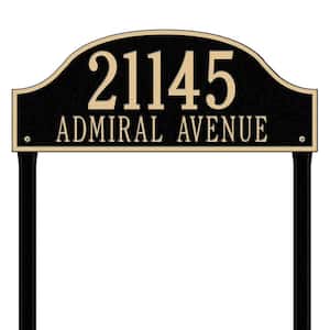 Admiral Estate Arch Black/Gold Lawn Two Line Address Plaque