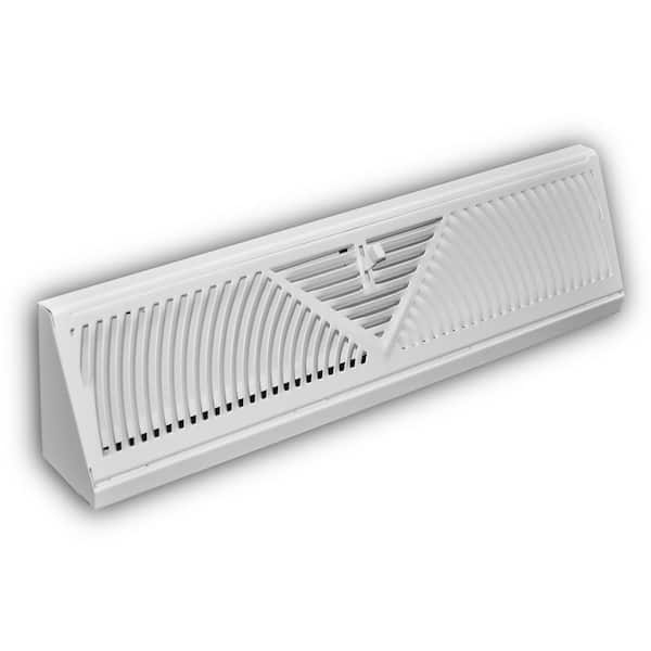 Everbilt 18 in. 3-Way Steel Baseboard Diffuser Supply in White