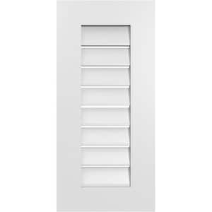 14 in. x 30 in. Rectangular White PVC Paintable Gable Louver Vent Functional