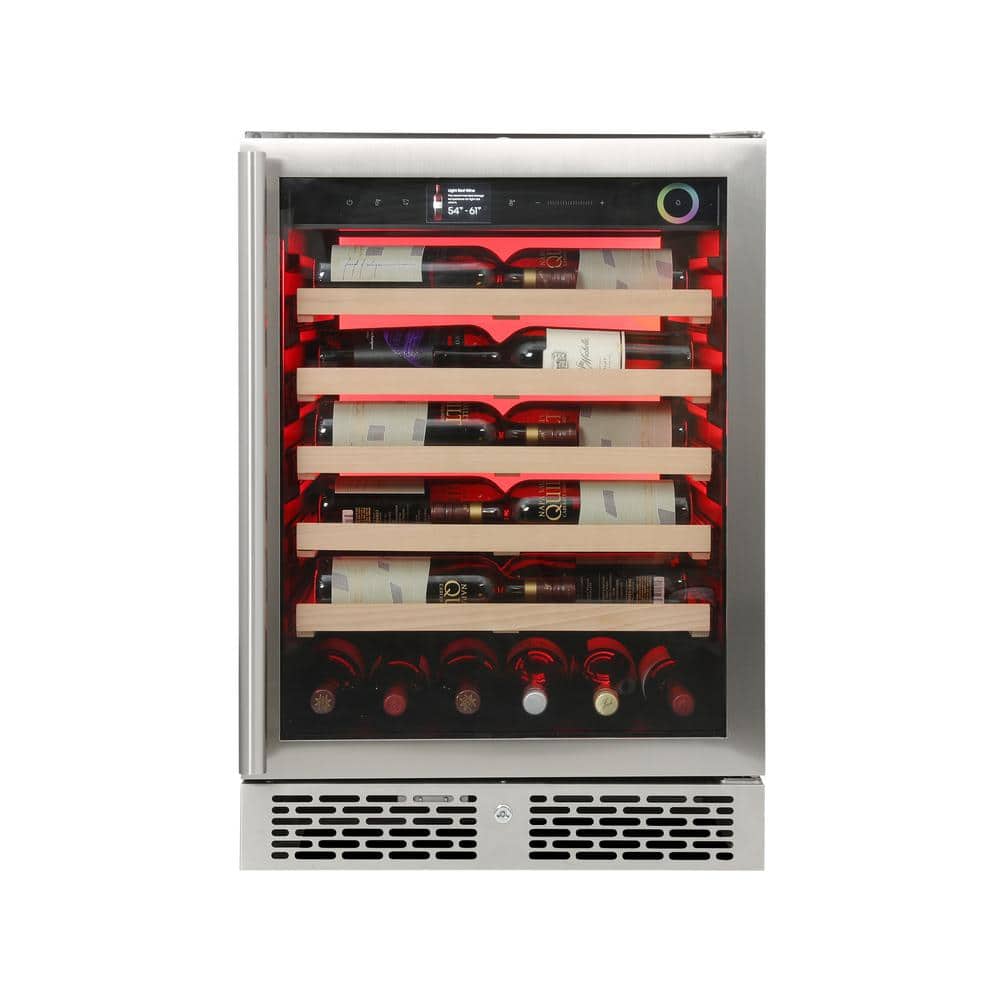 24 in. W Single Zone 41-Wine Bottle Beverage and Wine Cooler in Stainless Steel price history on PriceWatchPro