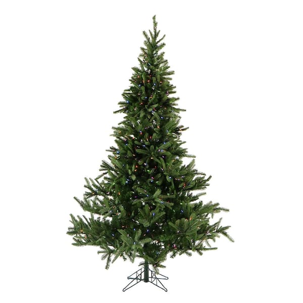 Fraser Hill Farm 7.5 ft. Pre-lit LED Noble Fir Pine Artificial Christmas Tree with 700 Multi-Color String Lights