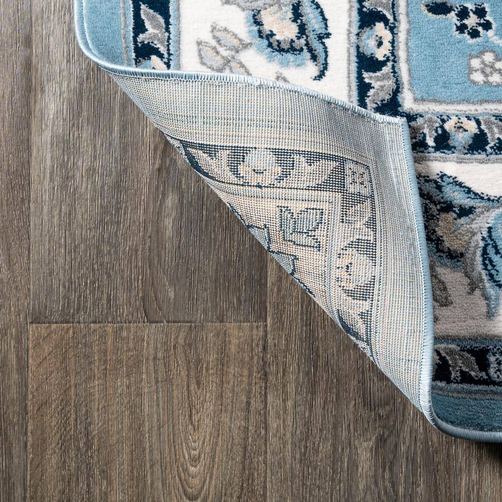 Cherie Sky Blue & Ivory Persian-Inspired Washable Rug 3x5