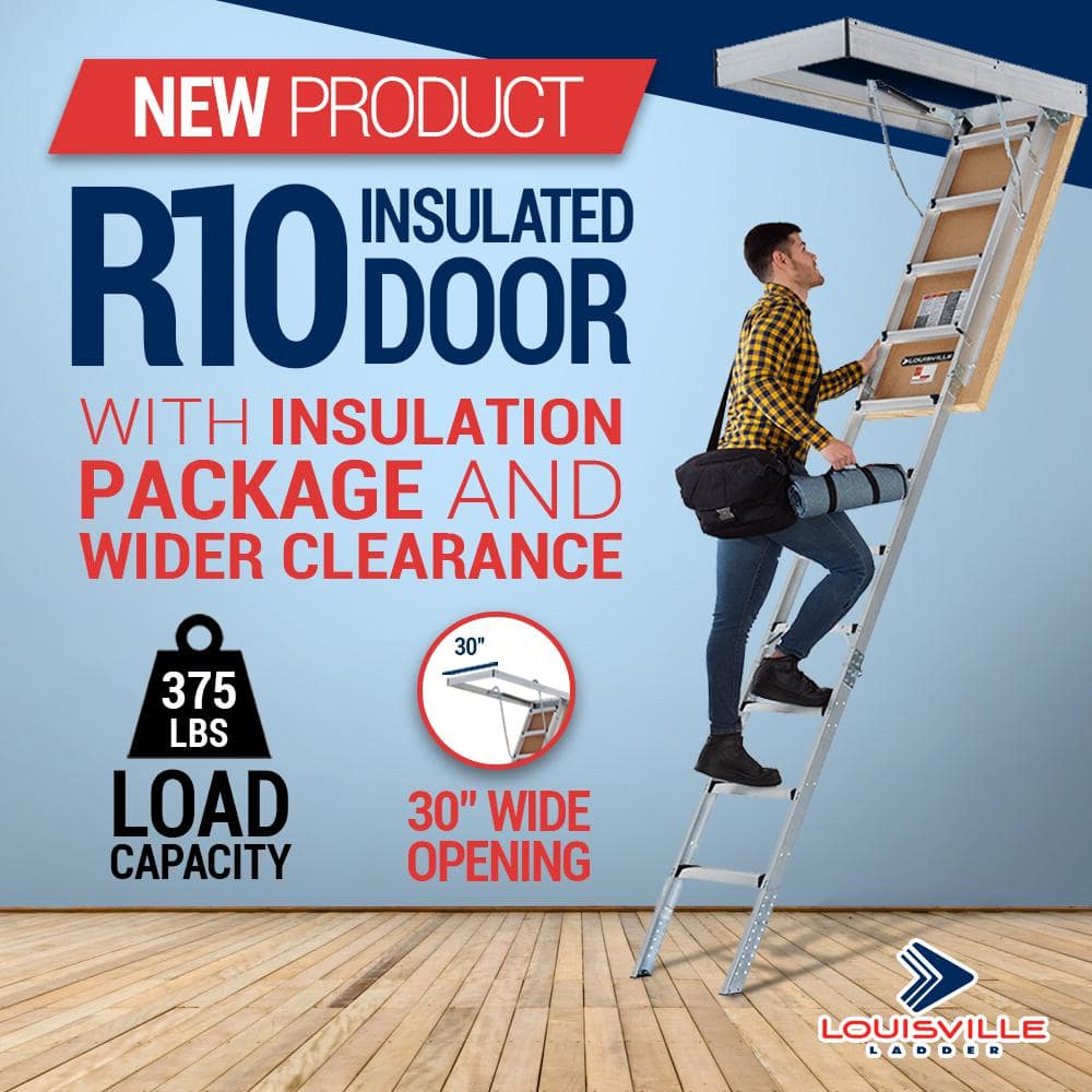 Heavy-Duty Aluminum Attic Ladder with Insulated Door