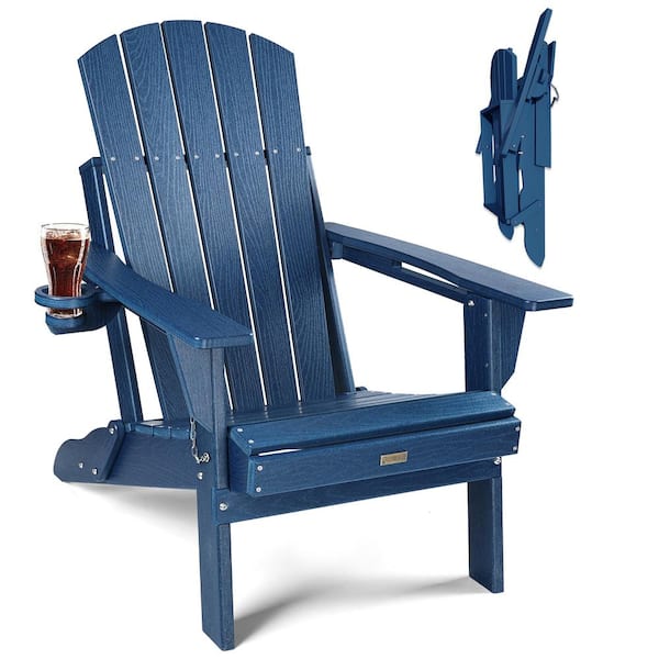 Zeus & Ruta Dark Green HDPE Outdoor All-weather Folding Adirondack