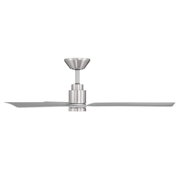 Smooth 52 in. Smart Indoor/Outdoor Brushed Nickel/Silver Standard Ceiling Fan Selectable CCT Integrated LED Plus Remote