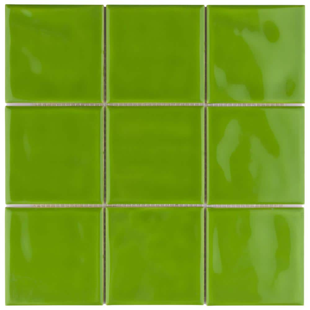 CREA　モスグリーン CREA モスグリーン Merola Tile Twist Square Green Kiwi 11-3/4 in. x