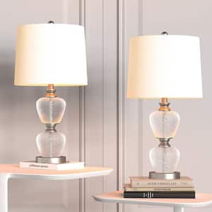 San Francisco 25 .5" Chrome Table Lamp Set With White Shade (Set of 2)