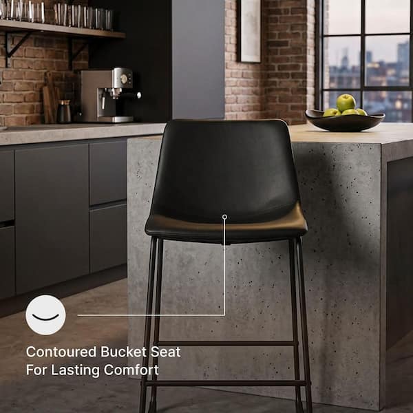 Signature DESIGN BY ASHLEY Centiar Black Faux Leather Counter